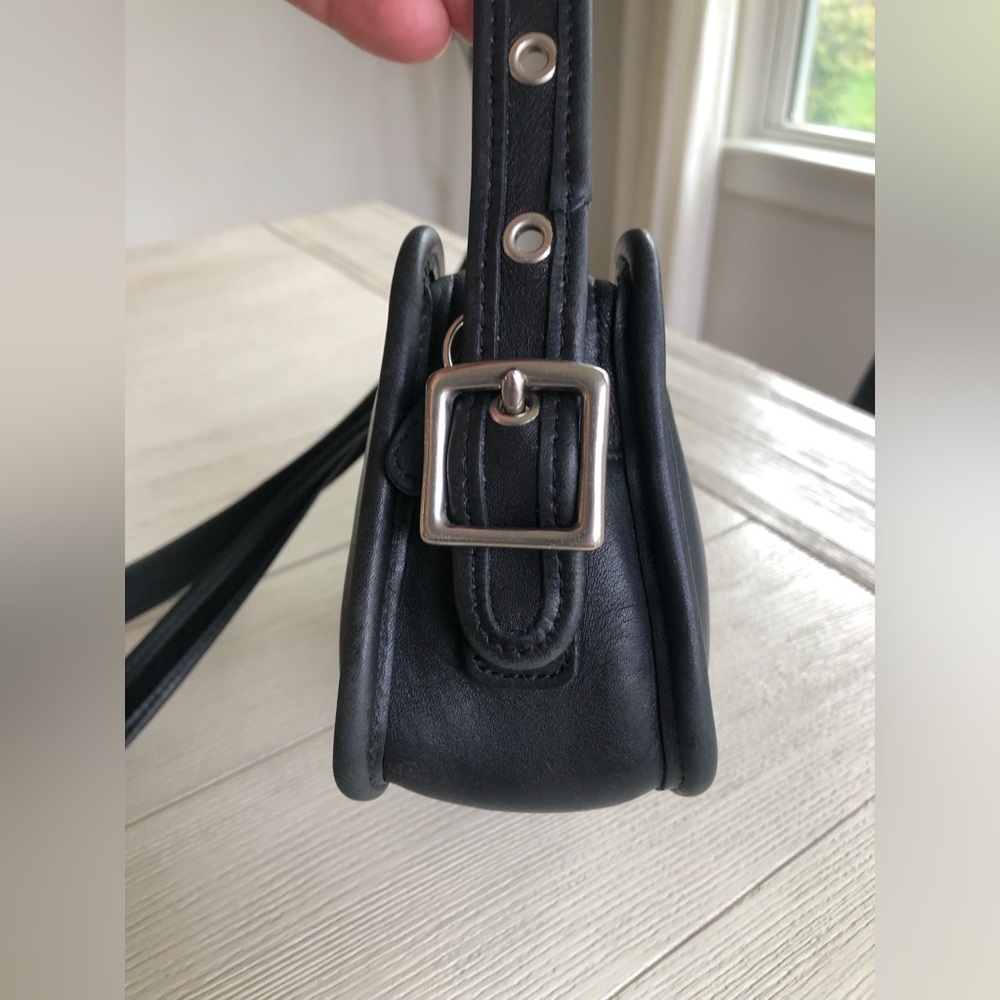 Vintage Coach Black Leather Top of Counter Compartment Bag #9167 with Hangtag - Picture 2 of 15